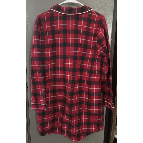 Disney Store Minnie Mouse Plaid‎ Nightshirt Women's XS Christmas Nightgown Warm - Picture 2 of 7